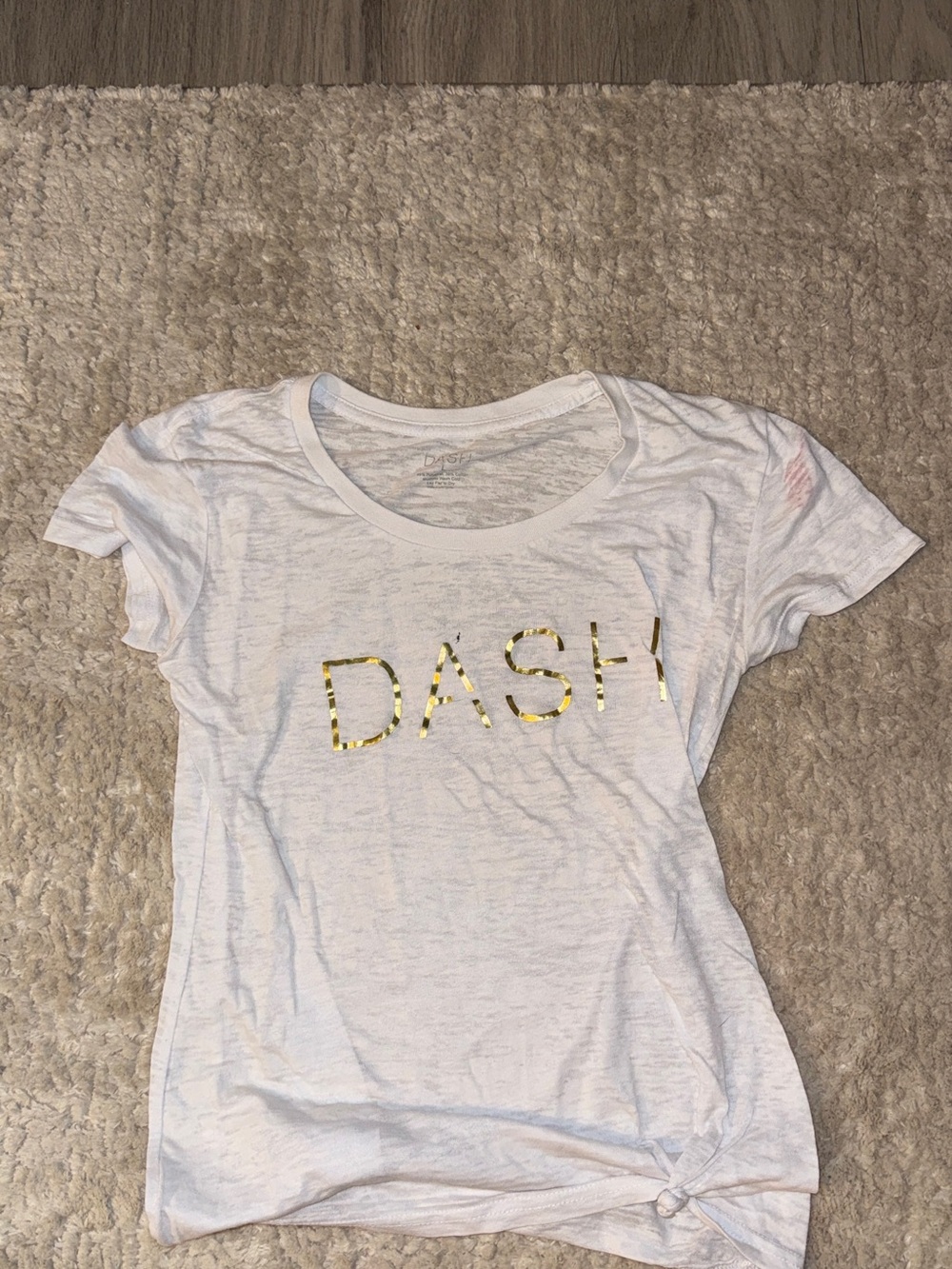 Kardashian Kollection White Tee with Gold DASH Logo